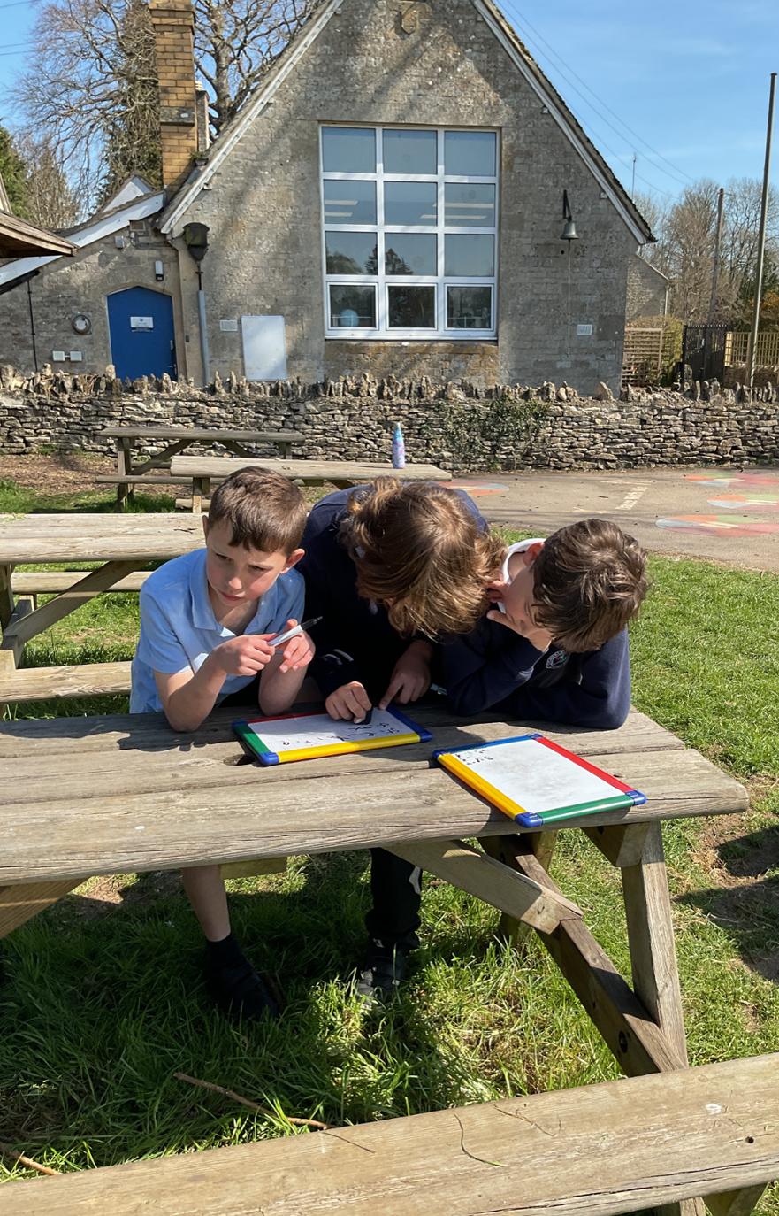 Boys on Table Outside
